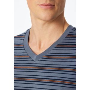 Herenpyjama korte mouwen 808 blaugrau