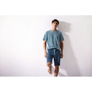 Herenpyjama korte mouwen 838 pacific blu