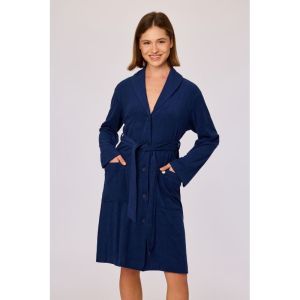Dames badjas 873 donkerblauw