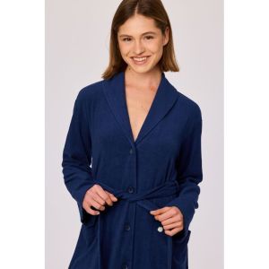 Dames badjas 873 donkerblauw