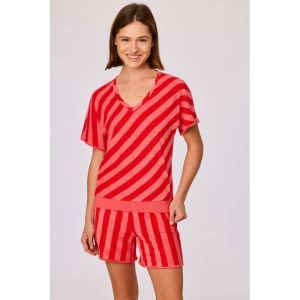 Setje in badstof 983 streep rood
