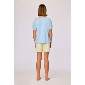Dames pyjama korte mouwen 821 lichtblauw