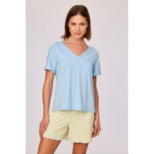 Dames pyjama korte mouwen 821 lichtblauw