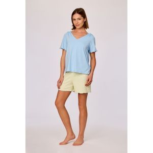 Dames pyjama korte mouwen 821 lichtblauw