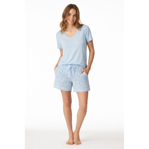 Damespyjama korte mouw 805 hellblau