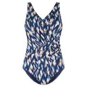 Swimsuit soft cup v-neck 5025 Ikat blue