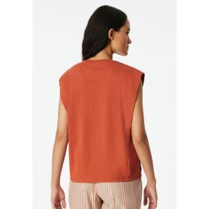 Damespyjama korte mouwen 532 terracotta