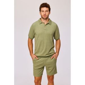 Heren set in badstof 788 kaki groen