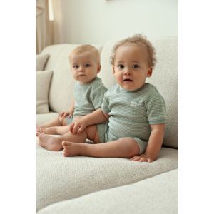 Feetje pyjama korte mouwen Zeegroen