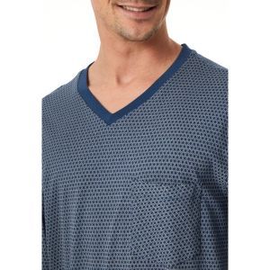 Herenpyjama lange mouwen 800 blauw
