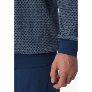 Herenpyjama lange mouwen 800 blauw