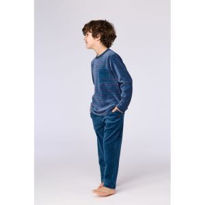Jongenspyjama in velours 921 donkerblauw