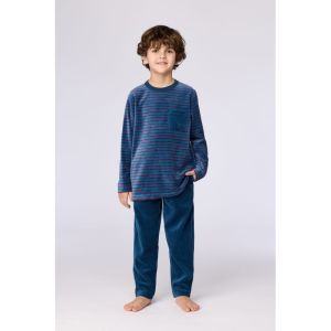 Jongenspyjama in velours 921 donkerblauw