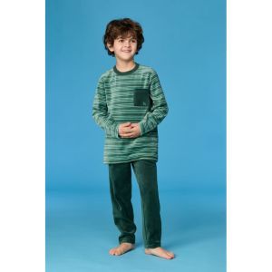 Jongenspyjama in velours 922 groene stre