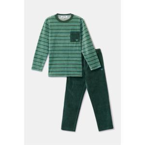 Jongenspyjama in velours 922 groene stre