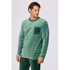 Herenpyjama in velours 922 groene stre