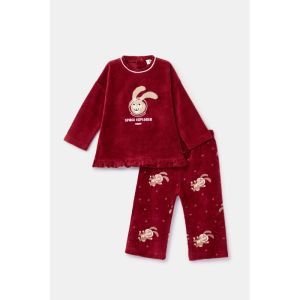 Baby meisjespyjama in velours 471 bordeaux