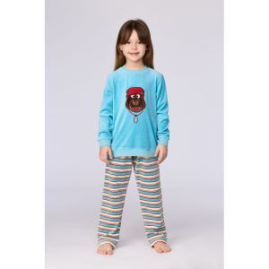 Meisjespyjama in velours 824 blauw