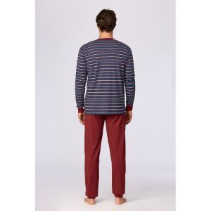 Herenpyjama lange mouwen 903 donkerblauw