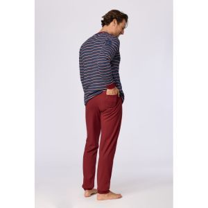 Herenpyjama lange mouwen 903 donkerblauw