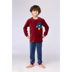 Jongenspyjama in velours 471 bordeaux