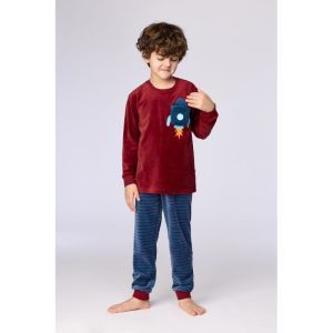 Jongenspyjama in velours 471 bordeaux