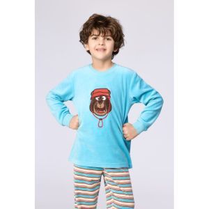 Jongenspyjama in velours 824 blauw