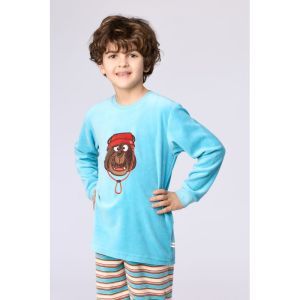 Jongenspyjama in velours 824 blauw