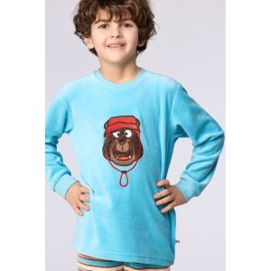 Jongenspyjama in velours 824 blauw