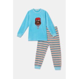 Jongenspyjama in velours 824 blauw