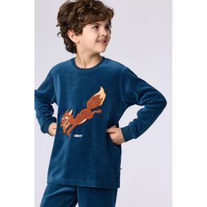 Jongenspyjama in velours 881 donkerblauw