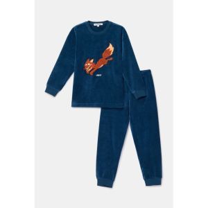 Jongenspyjama in velours 881 donkerblauw