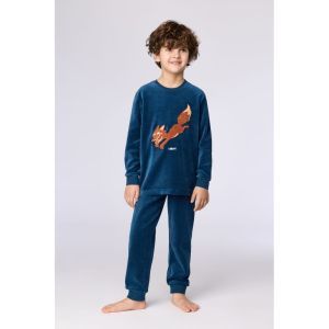Jongenspyjama in velours 881 donkerblauw