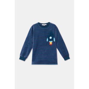 Jongenspyjama in velours 921 donkerblauw