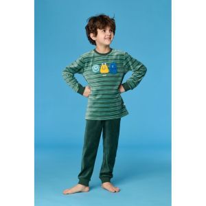 Jongenspyjama in velours 922 groene stre