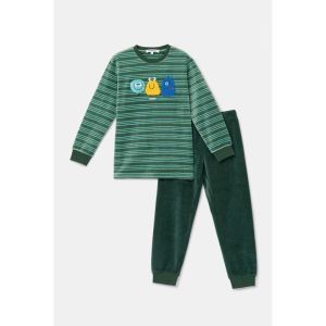 Jongenspyjama in velours 922 groene stre