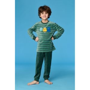 Jongenspyjama in velours 922 groene stre