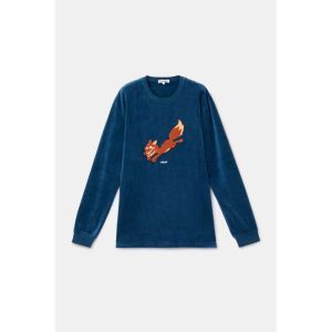 Herenpyjama in velours 881 donkerblauw