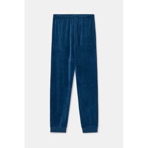 Herenpyjama in velours 881 donkerblauw