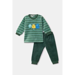 Baby jongenspyjama in velours 922 groene stre