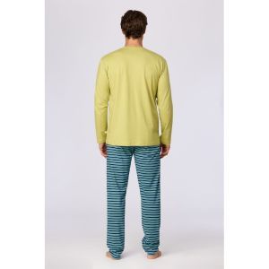 Herenpyjama lange mouwen 715 groen