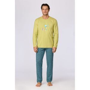 Herenpyjama lange mouwen 715 groen