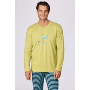 Herenpyjama lange mouwen 715 groen