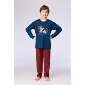 Jongenspyjama lange mouwen 881 donkerblauw