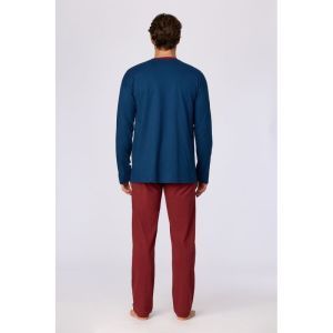 Herenpyjama met lange mouwen 881 donkerblauw