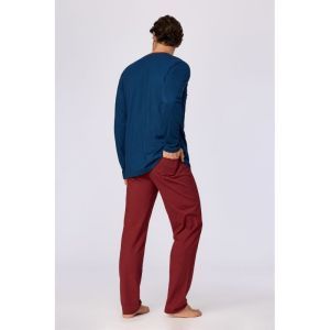 Herenpyjama met lange mouwen 881 donkerblauw