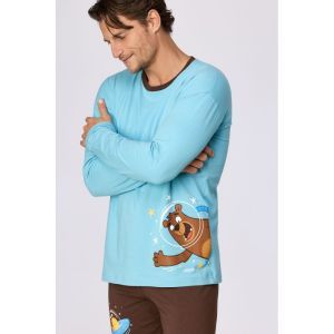 Herenpyjama met lange mouwen 824 blauw