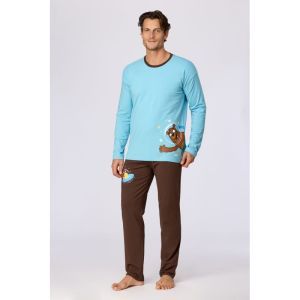 Herenpyjama met lange mouwen 824 blauw