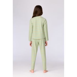 Meisjespyjama lange mouwen 911 blauw-groen