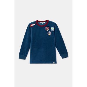 Jongenspyjama in velours 881 donkerblauw